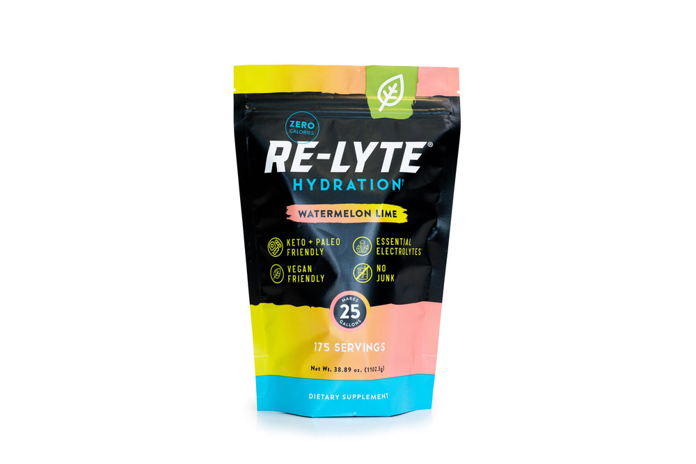 REDMOND Re-Lyte watermelon-lime powder dissolving in water for refreshing hydration