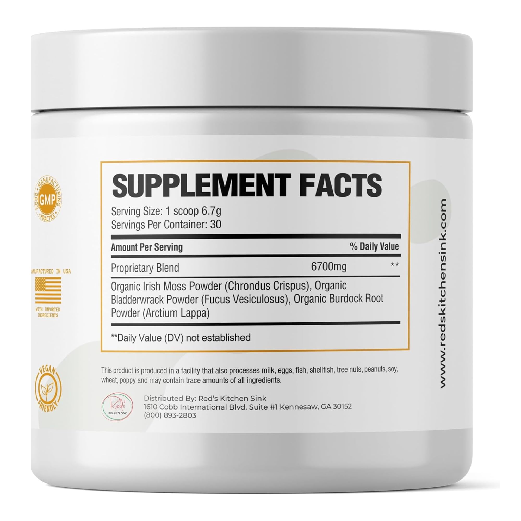 Product label and packaging of Red's Kitchen Sink Cell Fuel 102