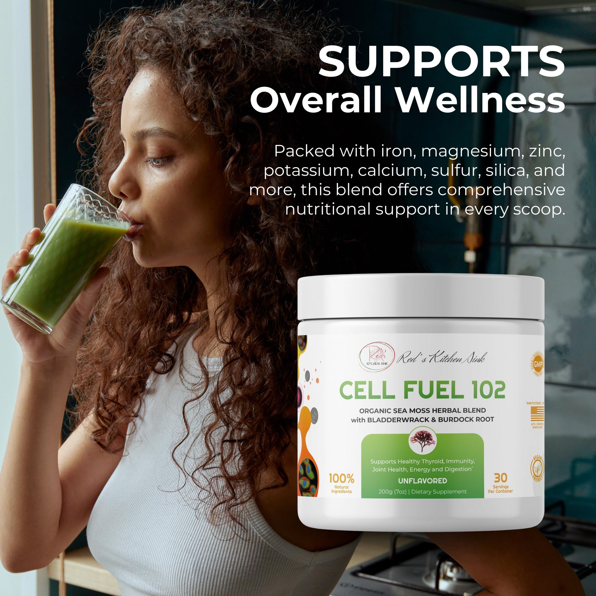 Sea moss, bladderwrack, and burdock root blend