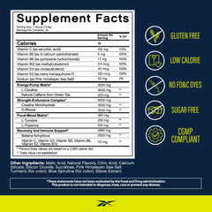 Reebok ReeEnergize scoop showing precise pre-workout dosing for focus
