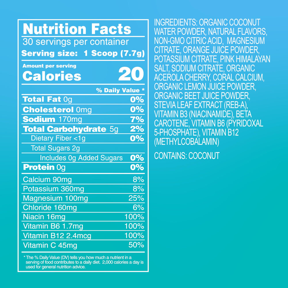 Close-up of coral calcium feature on the product label