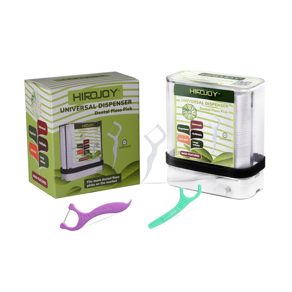 Refillable floss dispenser being used