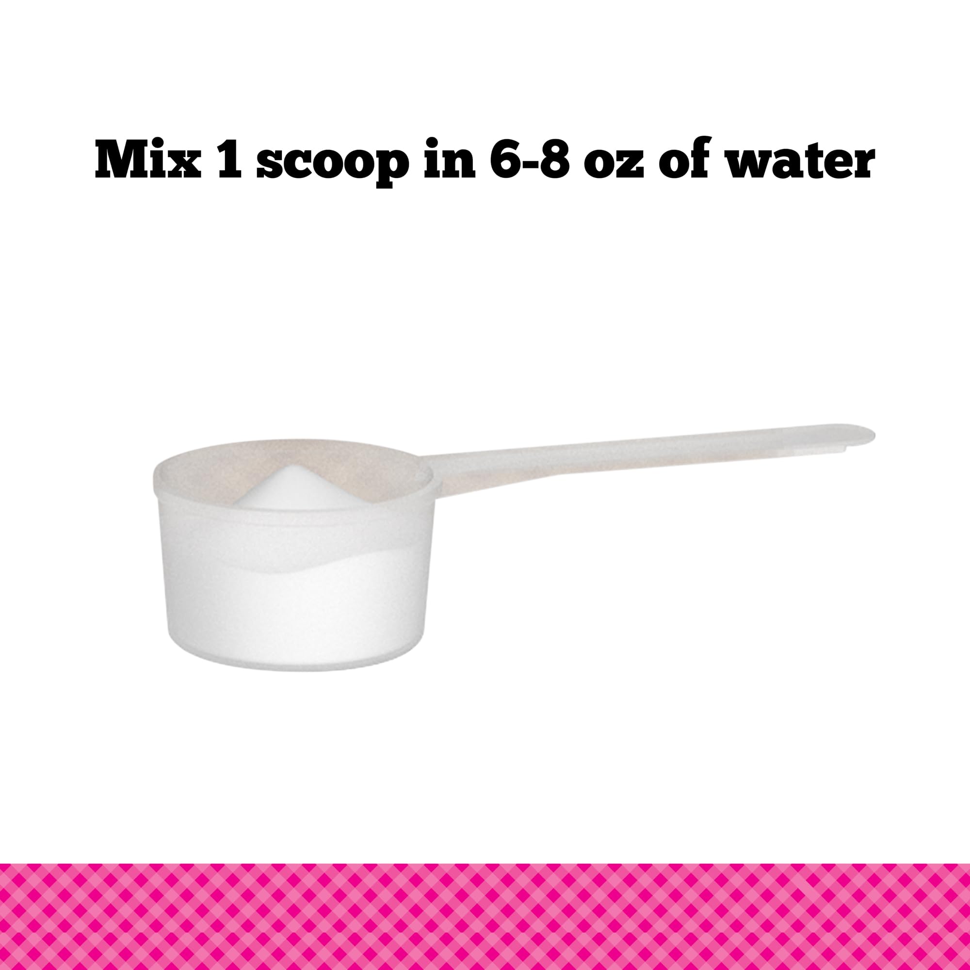 Nutrition facts panel showing 5 g soluble fiber and 8B CFU per serving