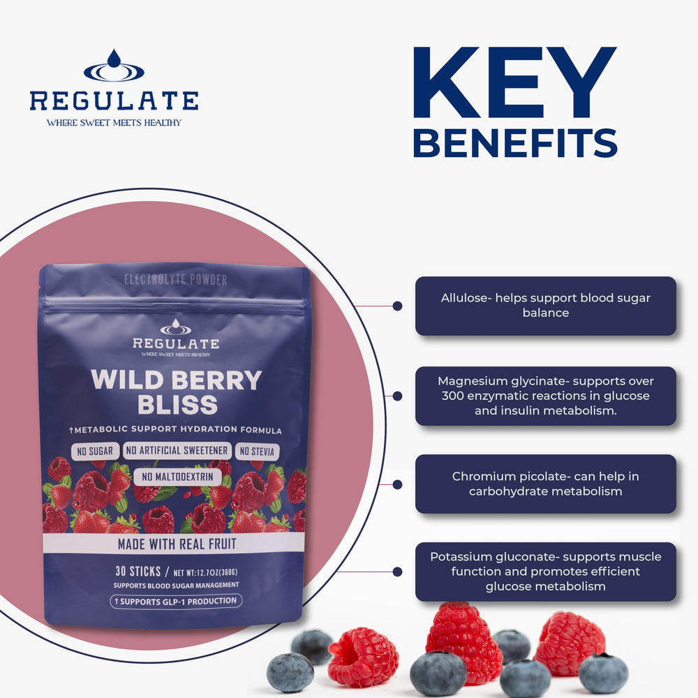 Regulate Wild Berry Bliss stick-pack open for quick, tasty hydration during workouts