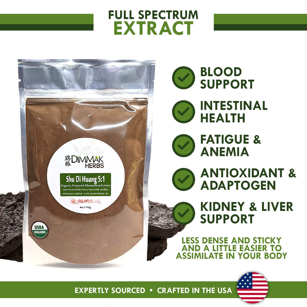 Scoop of 5:1 Rehmannia root concentrate powder