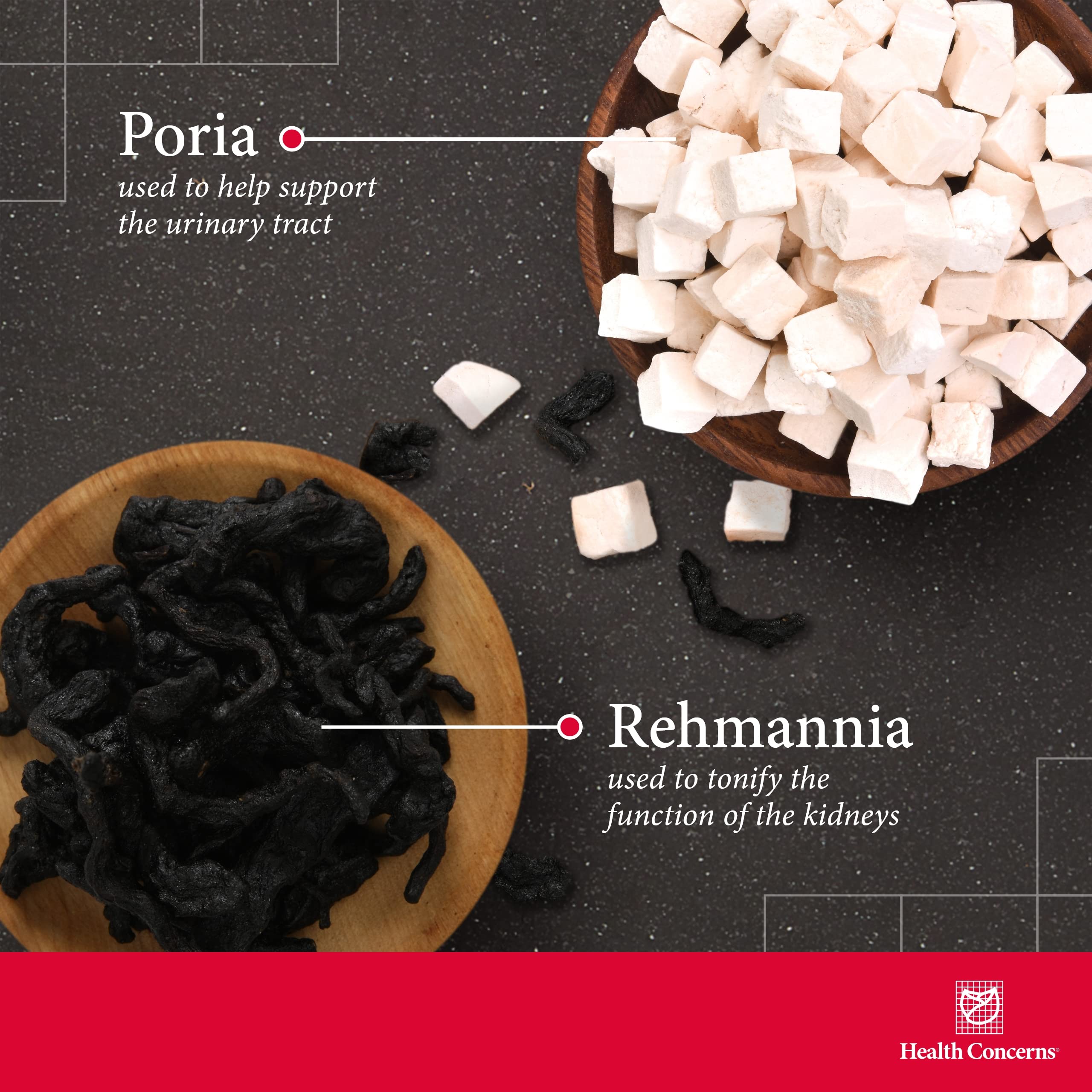 Close-up of Health Concerns Rehmannia 8 capsules