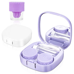 ReignSword white and purple 2-pack contact lens case — front view