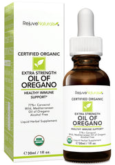 Close-up of label showing Organic, Extra Strength, 1 oz