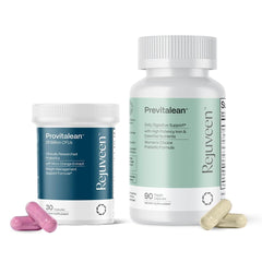 Rejuveen GLP-1 Support Duo bottles and packaging on a clean surface