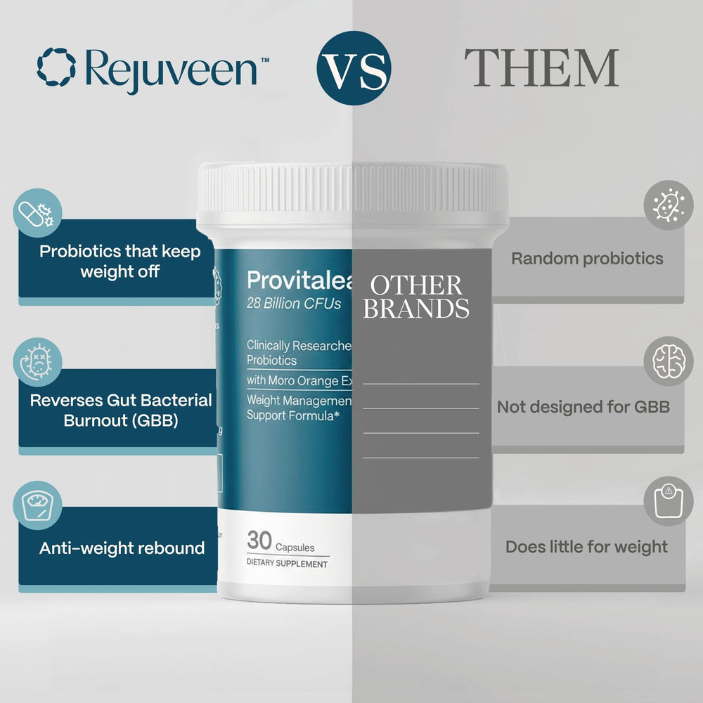 Rejuveen Provitalean bottle on desk evokes a calm morning routine.