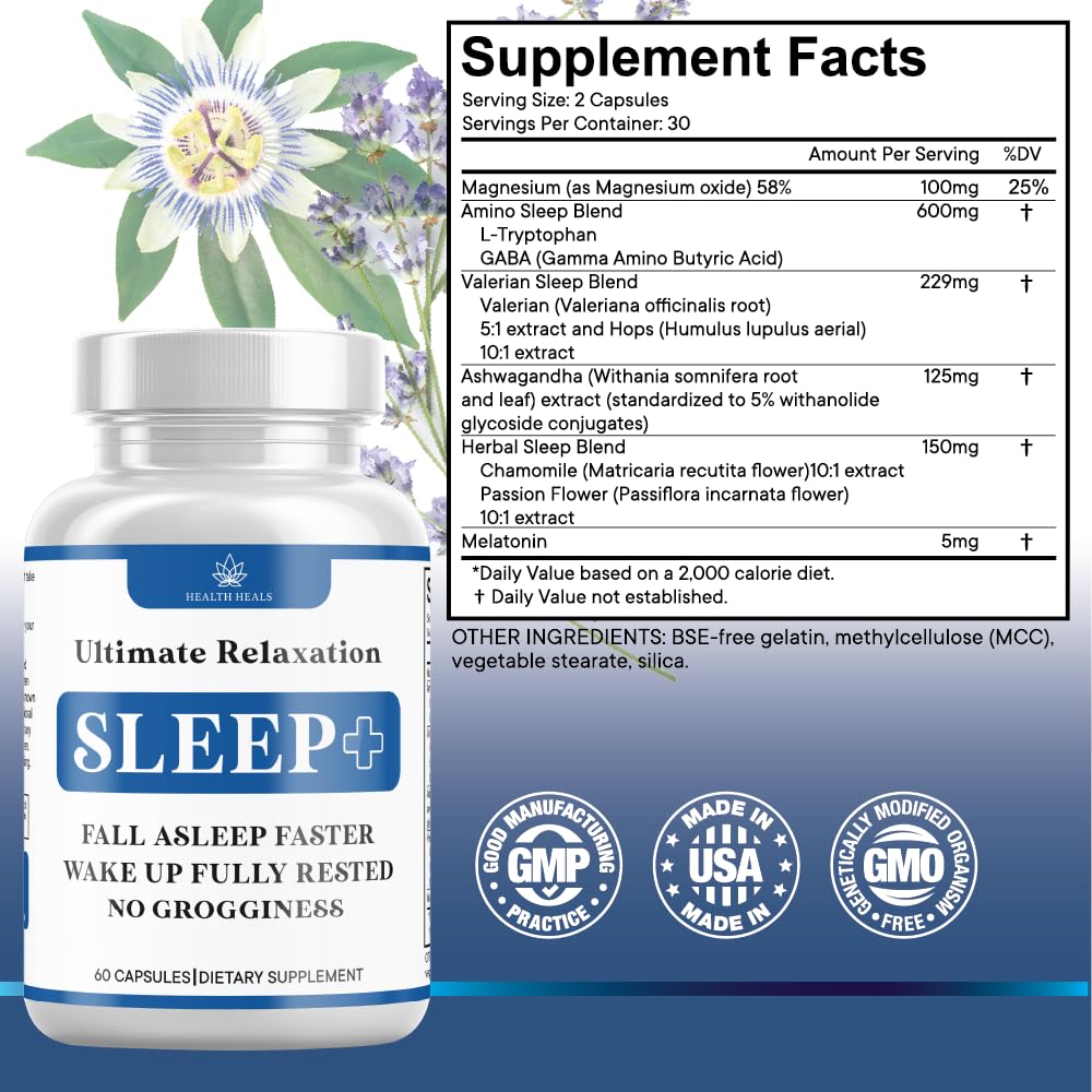 Close-up of Sleep Aid bottle showing melatonin and magnesium