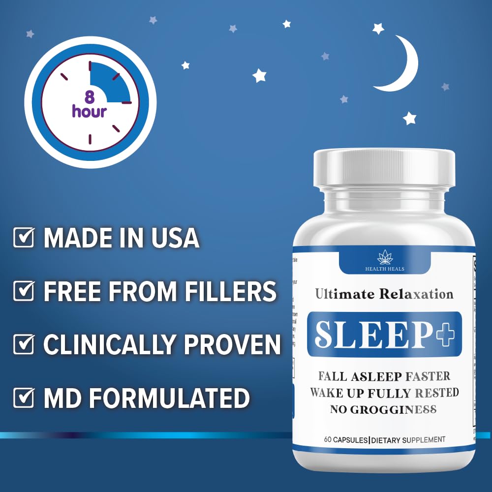 Made in USA label on Health Heals Relaxation Sleep Aid bottle