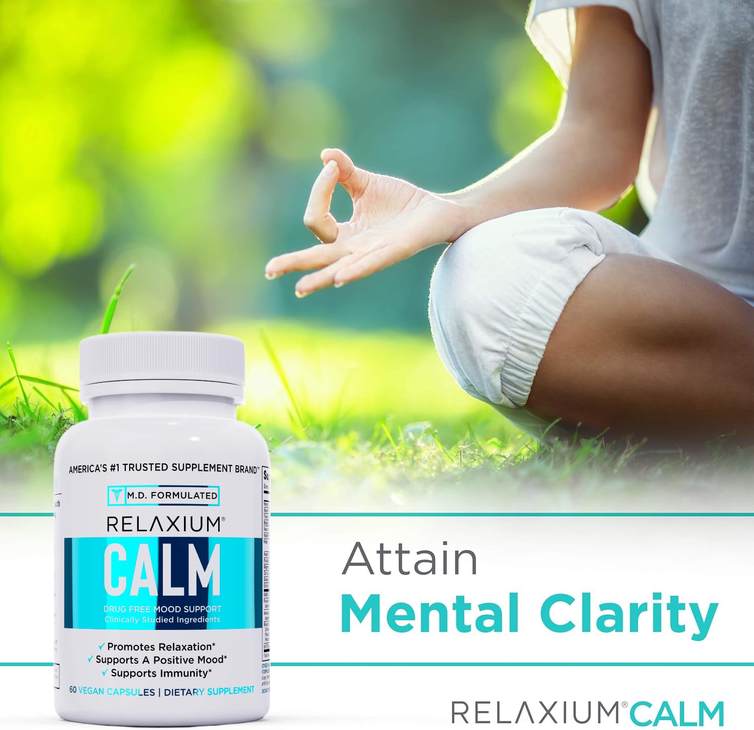 Person taking Relaxium Calm for stress and mood support