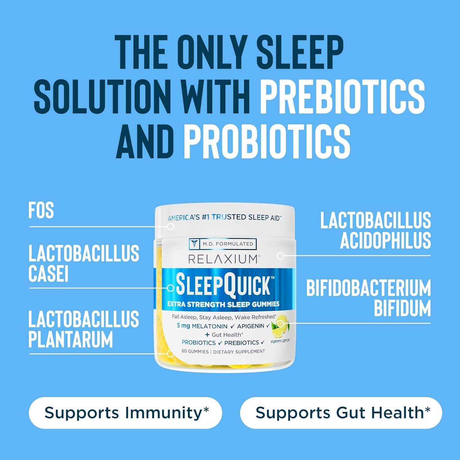 Gluten-free and drug-free Relaxium Sleep Quick Gummies packaging