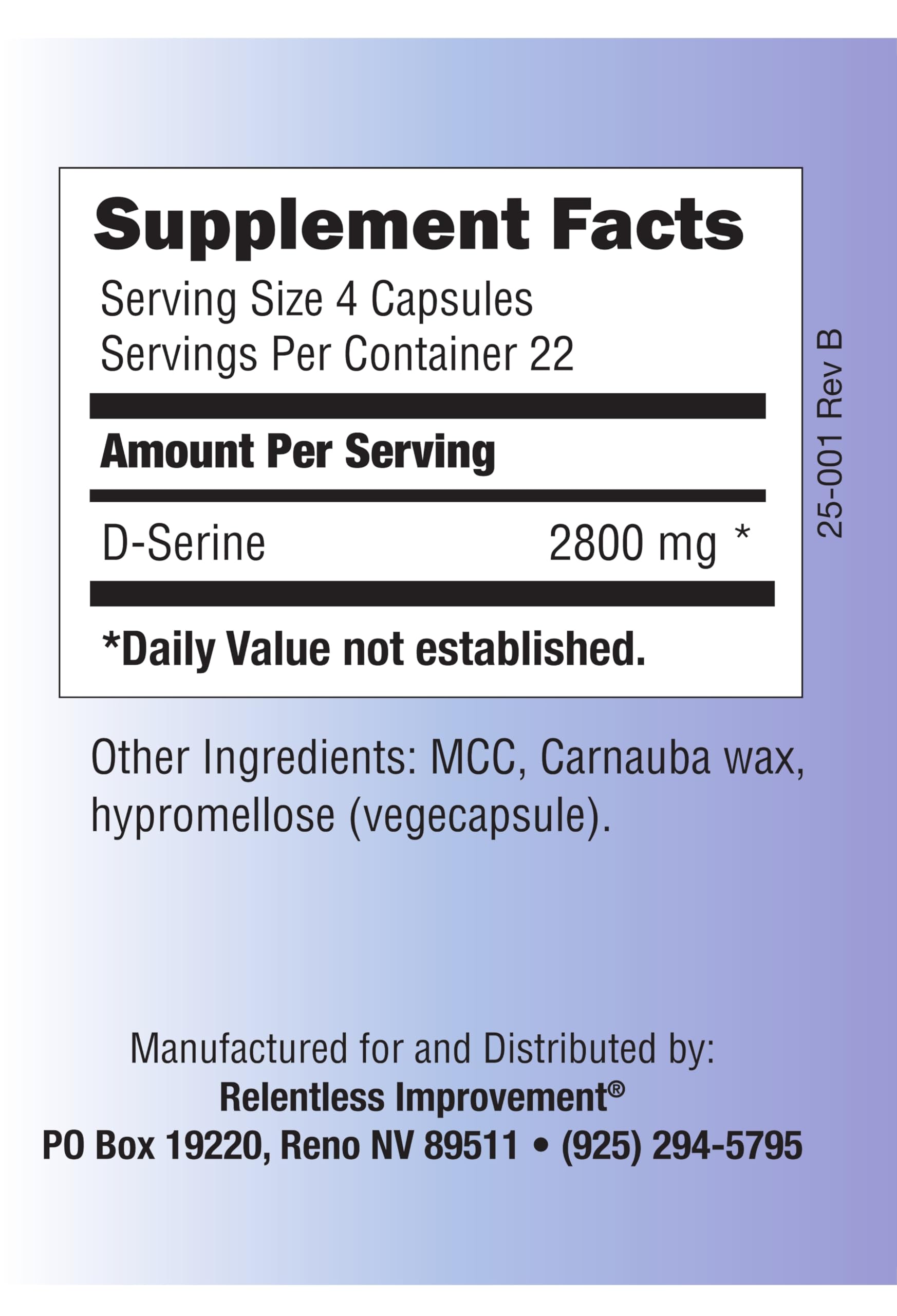 90-count vegan D-Serine supplement packaging
