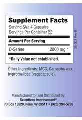 90-count vegan D-Serine supplement packaging