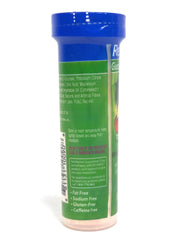 Close-up of a ReliOn Tropical Fruit glucose tablet dissolving easily