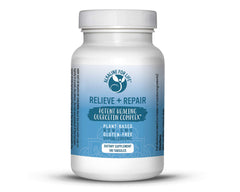 Front view of Relieve + Repair Quercetin 1000mg bottle with 180 easy-to-swallow tabs