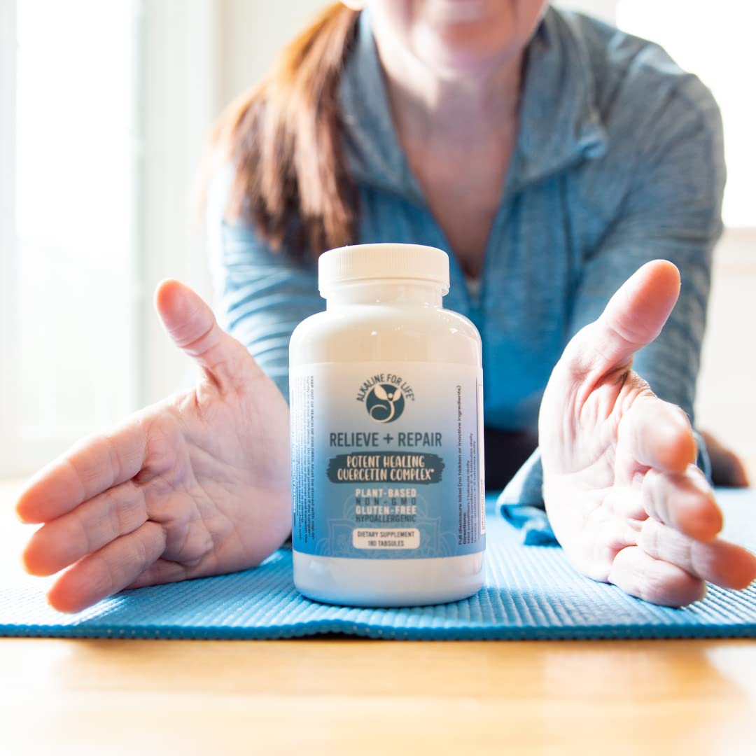 Lifestyle image of the supplement bottle on a clean, bright background