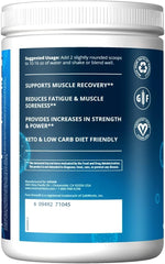 Close-up of nutrition label on Reload BCAA+G Island Fusion package