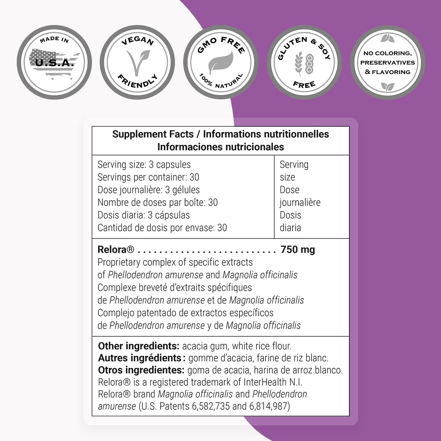 Graphic illustrating daily use: take 1 capsule three times daily