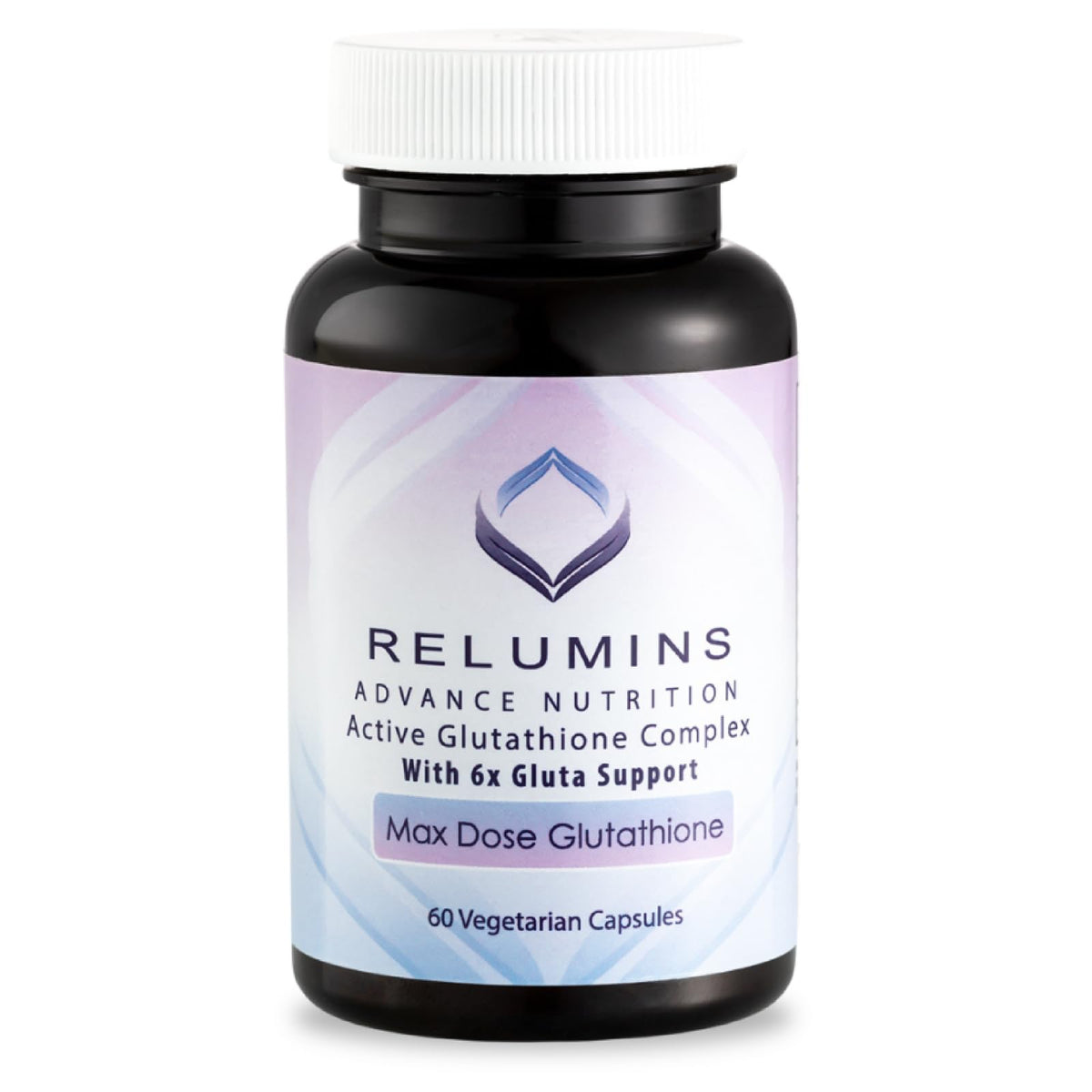 Bottle of Relumins Advance White Glutathione Complex with 60 vegetarian capsules