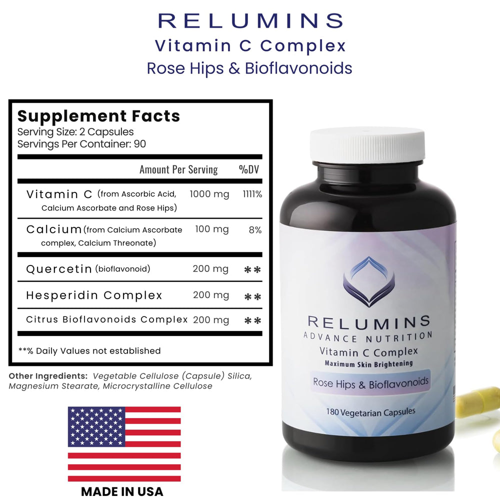 Made in USA seal on Relumins Vitamin C packaging