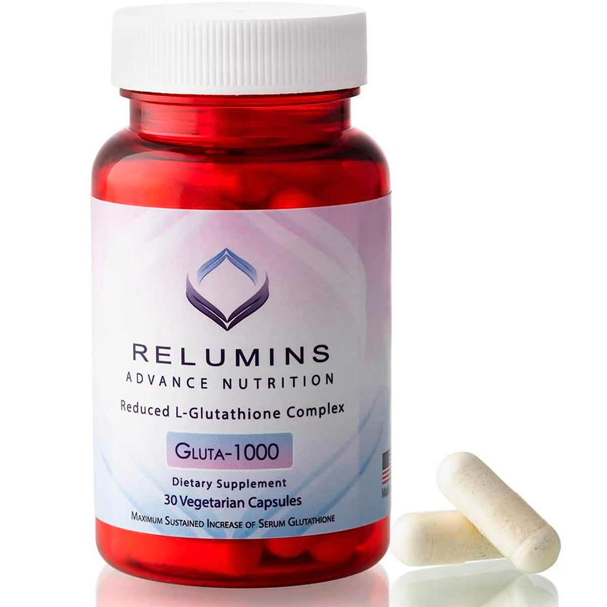 Front view of Relumins Gluta 1000 bottle