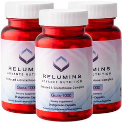 Front view of Relumins Gluta 1000 bottle