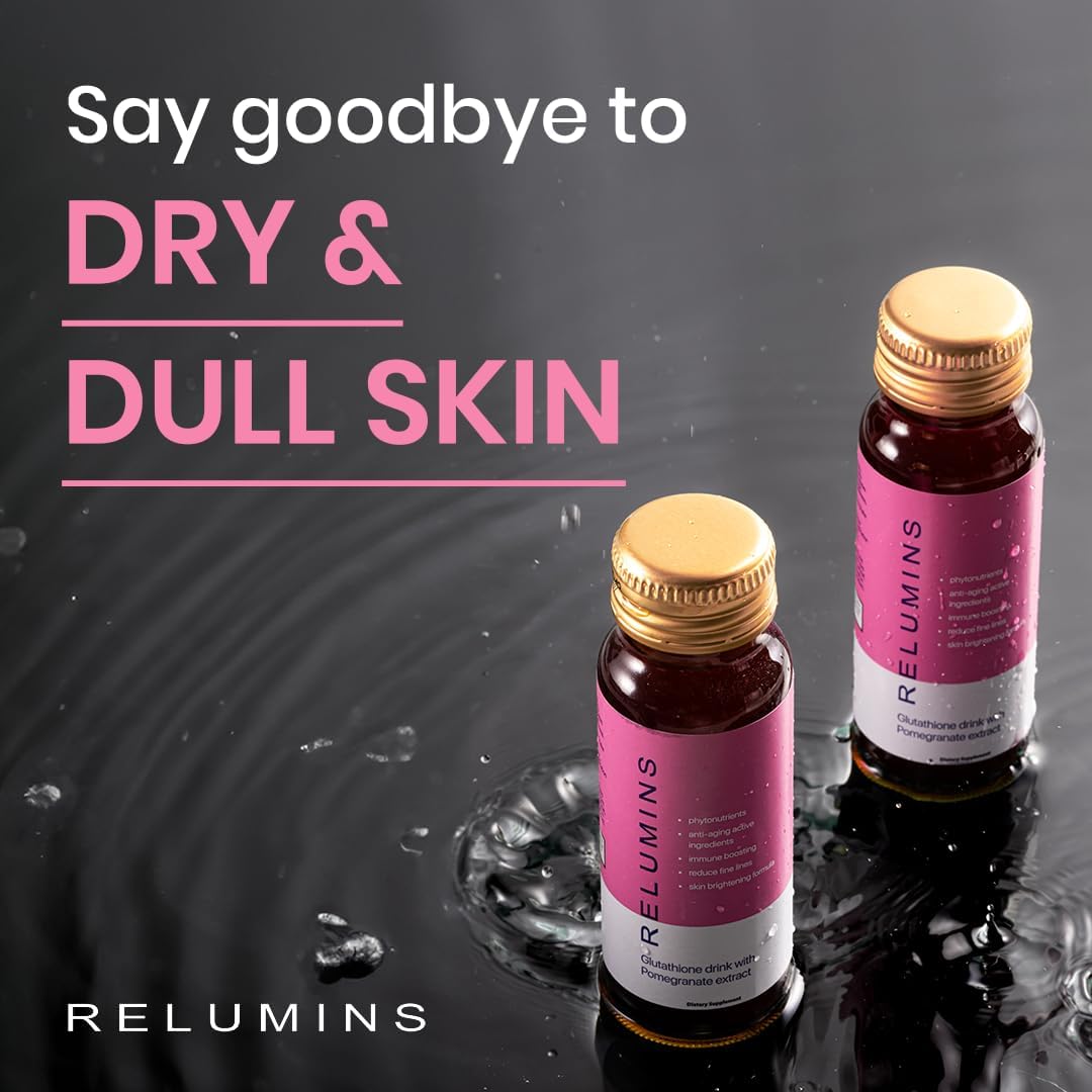 Product shot of Relumins Hydration Shots for holiday glow