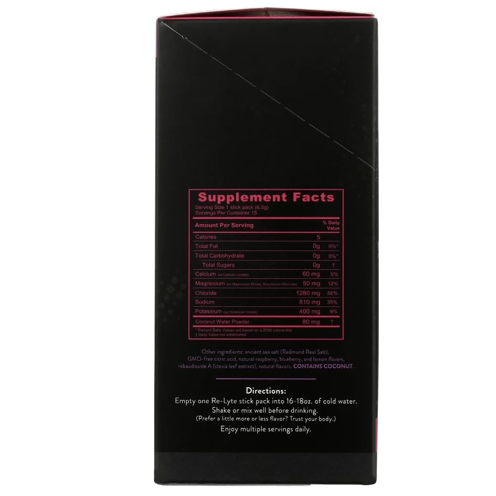 REL YTE Re-Lyte sugar-free label communicates no sugar or artificial sweeteners.