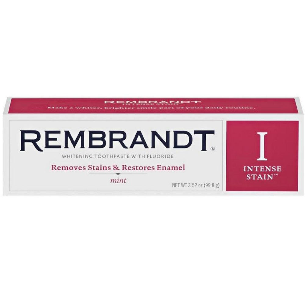 Rembrandt Intense Stain Whitening Mint Toothpaste, 3.52 oz pack of 6
