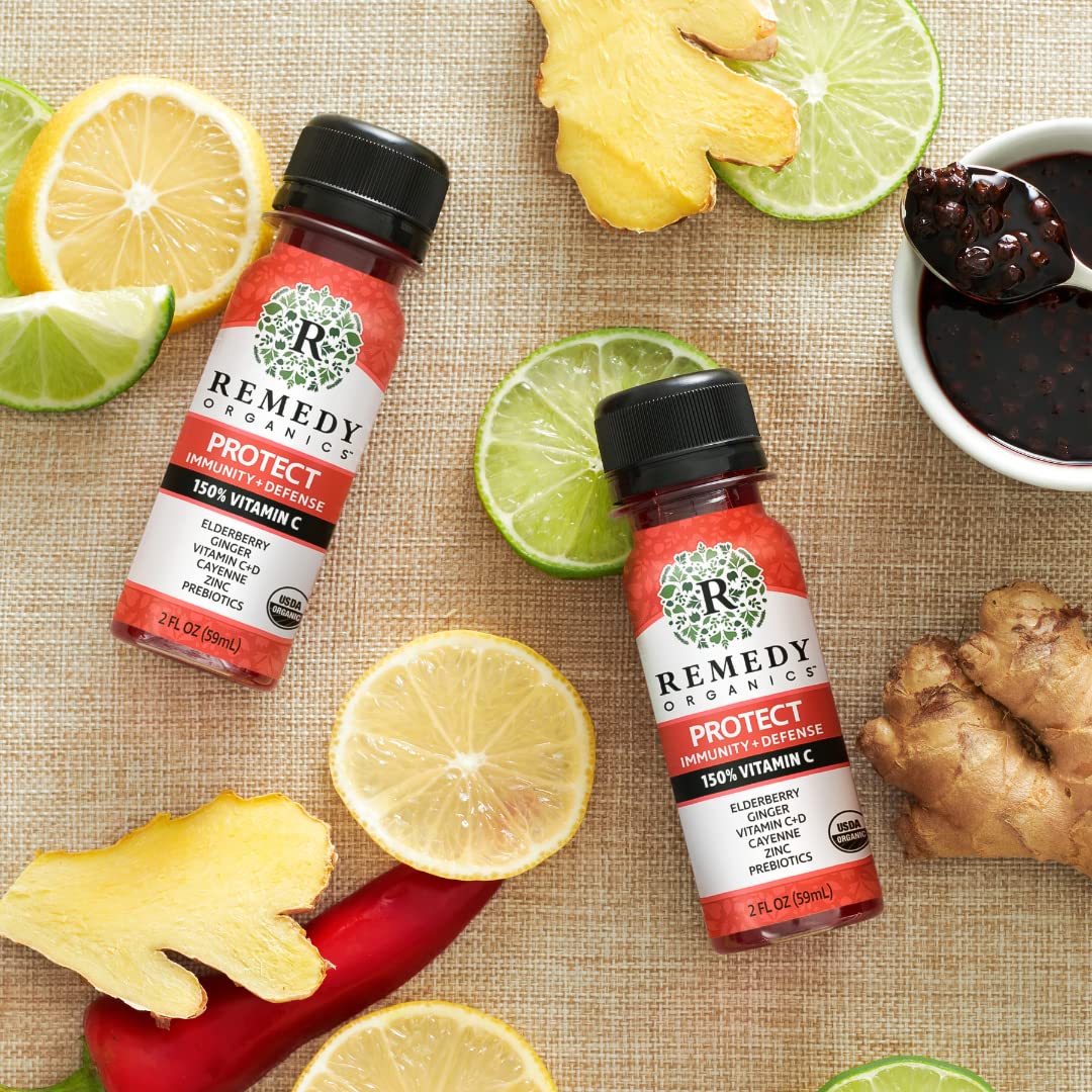 Remedy Organics Immunity Plus Shot metabolism cayenne bottle may support daily energy burn.