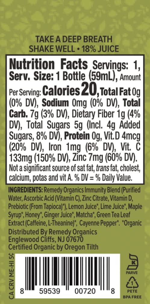Remedy Organics Immunity Plus Shot varieties display—organic ingredients for daily vitality.