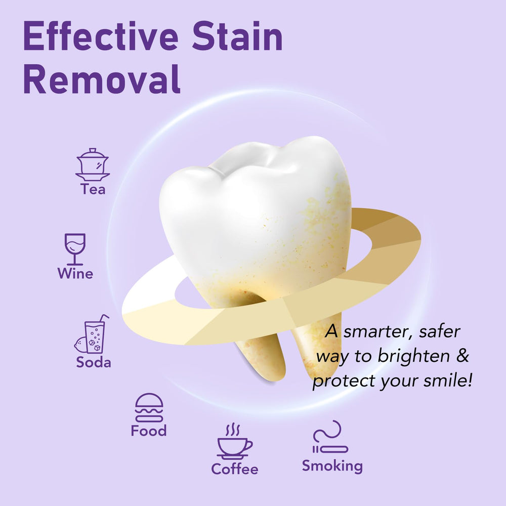 Tea stains being removed with whitening powder