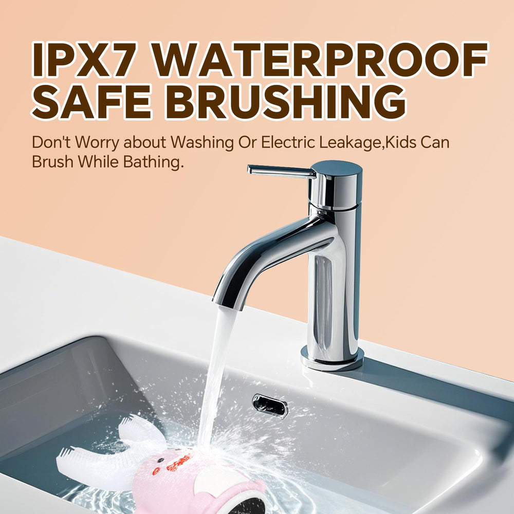 Soft replaceable brush head and ergonomic grip for kids
