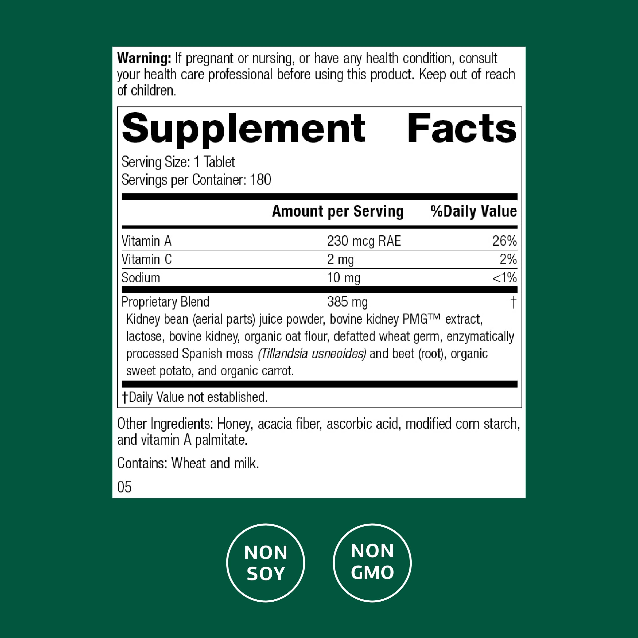 Renafood bottle highlighting kidney function support