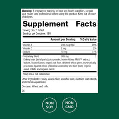 Renafood bottle highlighting kidney function support