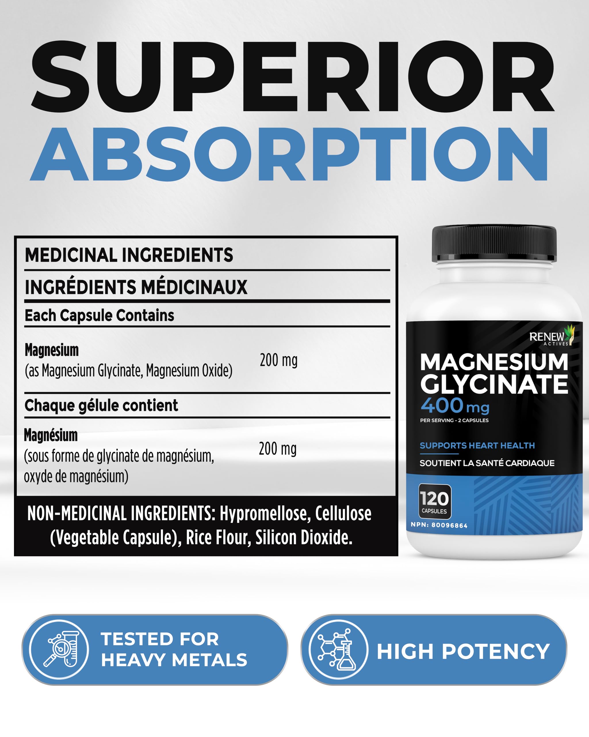 Renew Actives Magnesium Glycinate packaging