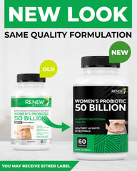 Close-up of Renew Actives Probiotics for Women label