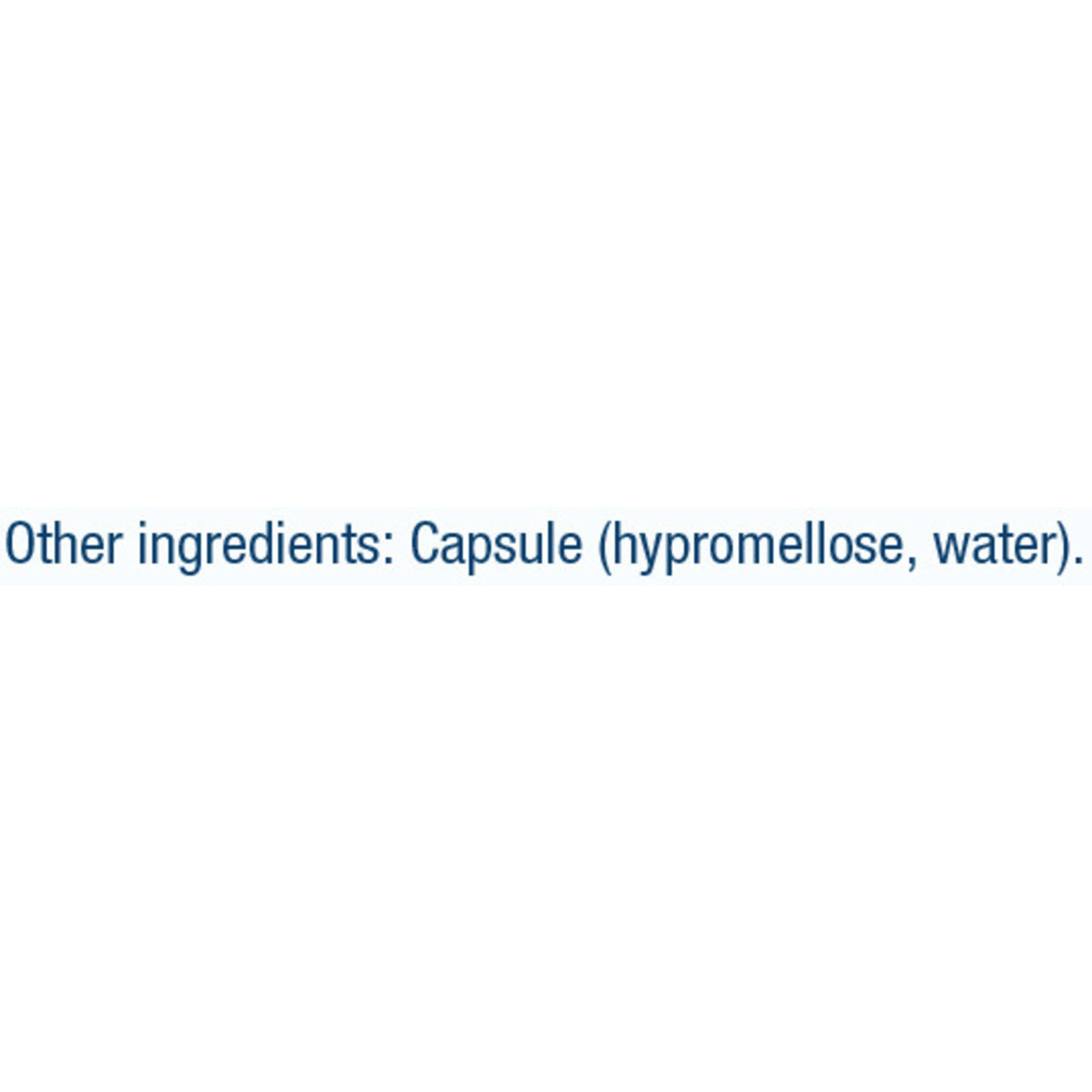 60 vegetarian capsules; gluten-free, dairy-free and soy-free.