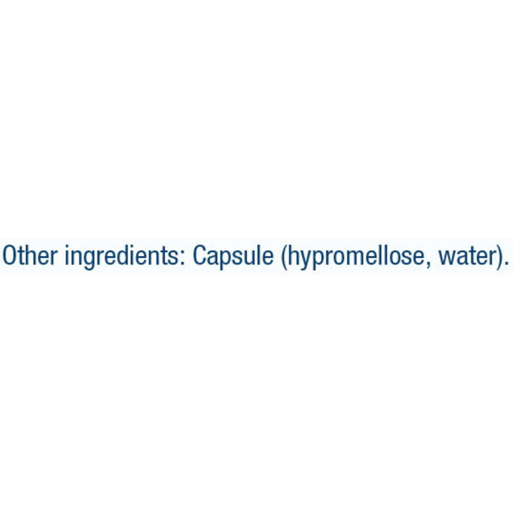 60 vegetarian capsules; gluten-free, dairy-free and soy-free.