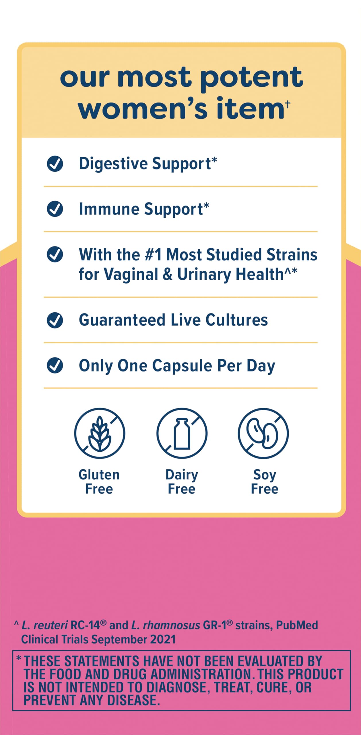Clinically studied probiotic strains in Renew Life formula