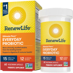 Renew Life Everyday Probiotic bottle with 60 vegetarian capsules