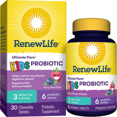 Renew Life Kids Probiotic chewables berry flavor front label