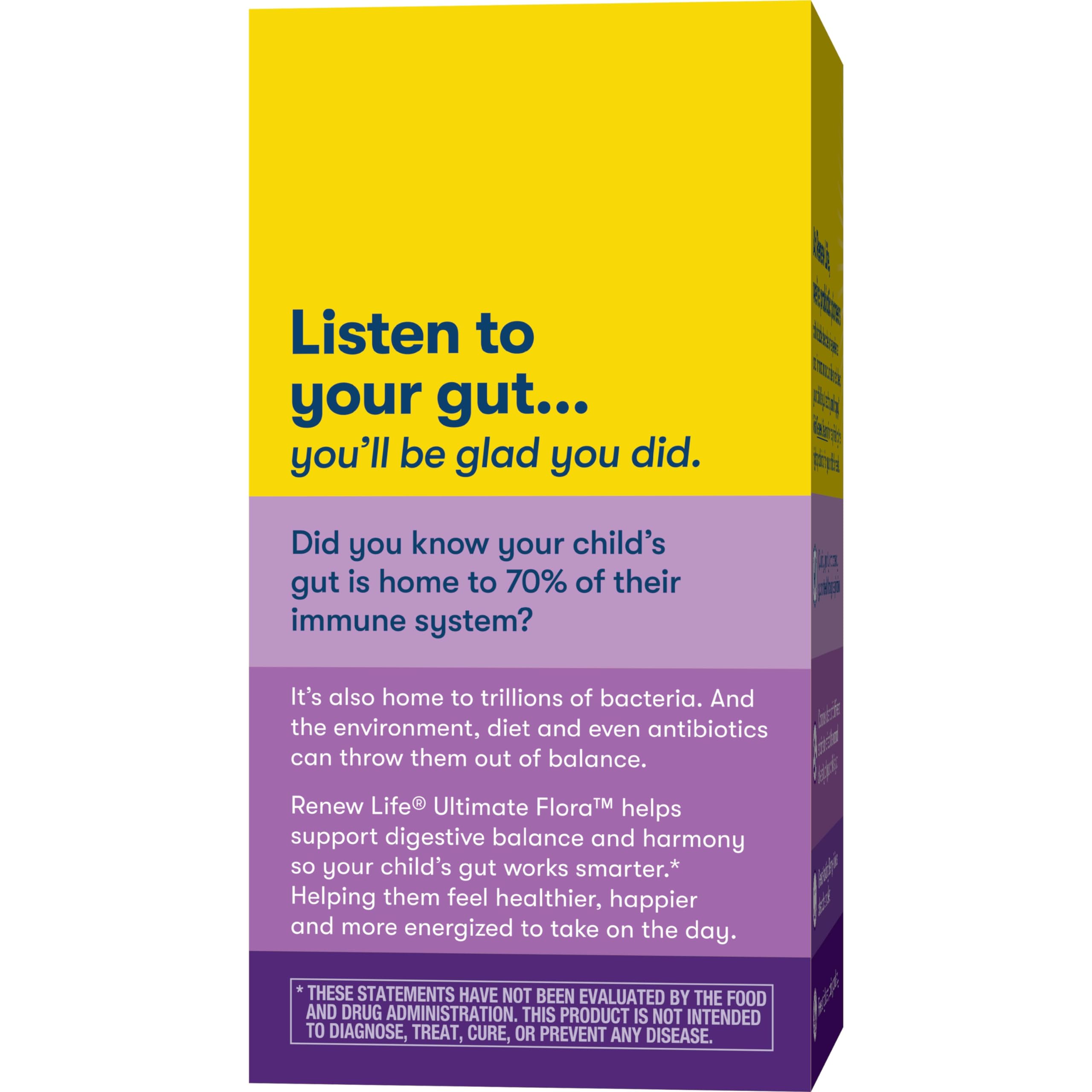 Ingredients and nutrition facts for the probiotic