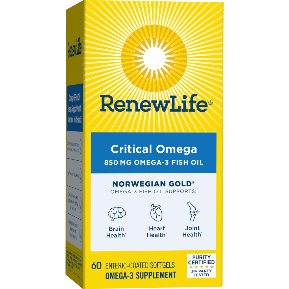 Gluten-free and dairy-free omega-3 supplement packaging