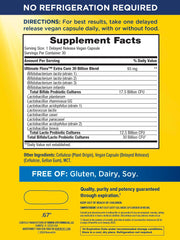 Packaging label highlighting 12 probiotic strains