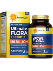 Bottle of Renew Life Ultimate Flora Adult Ultimate Care Probiotic 150B CFU 30 caps