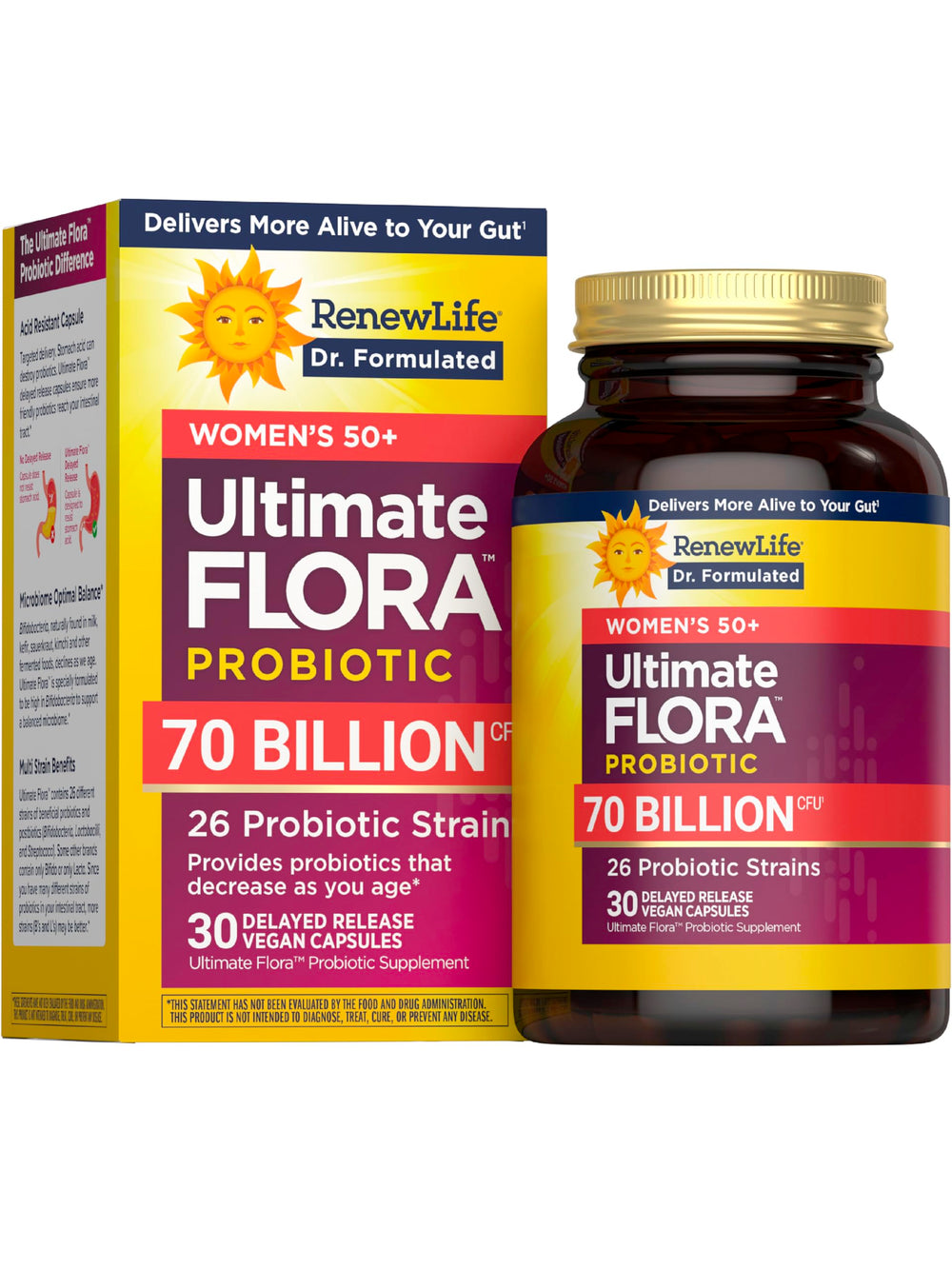 Bottle of Renew Life Ultimate Flora Women 50+ probiotics